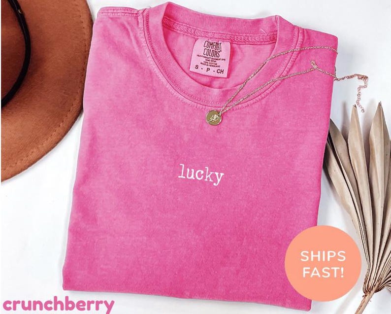 Comfort Colors® Lucky Shirt, Vintage Soft Cotton Tee, Unisex Casual Wear Graphic Tee, Everyday Lucky Charm Outfit, Trendy Streetwear Style image 8