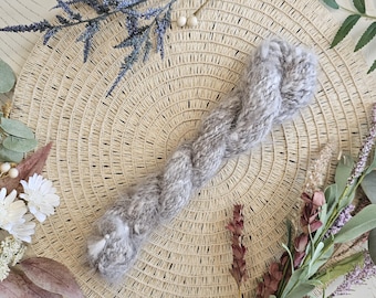 Handspun Angora Yarn: Aran Weight, Soft Natural Fiber