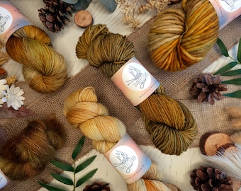 Fallen Oak Hand Dyed Yarn: Pacific Northwest Foraging Woods Collection