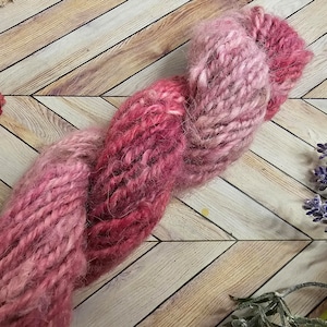 Cherry Charm - Handspun Alpaca Yarn - Worsted Yarn, Hand Dyed Yarn, for knitting, crochet, weaving