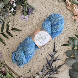 Sky Breeze - Handspun Alpaca Yarn - Super Bulky Yarn - 74 yards, 4.8 oz, 136 grams - Hand Dyed Yarn, for knitting, crochet, weaving