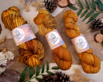 Golden Chanterelle Hand Dyed Yarn: Indie Foraging Woods Collection (MADE TO ORDER)