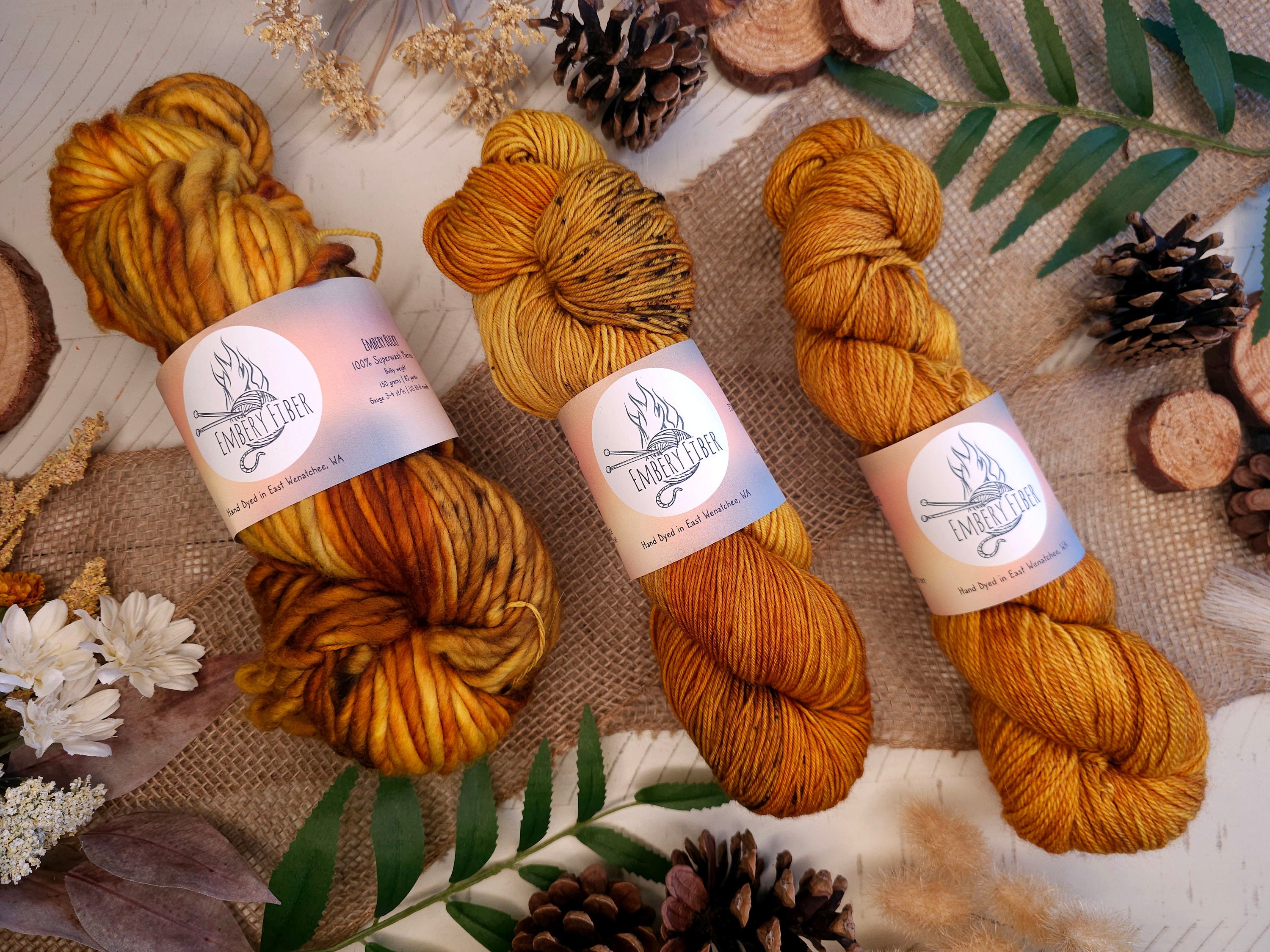 Golden Chanterelle Hand Dyed Yarn: Indie Foraging Woods Collection