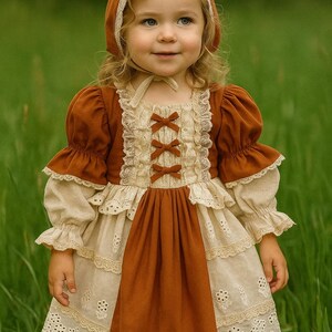 brown fall dress toddler Baby And Toddler Girls Long Sleeve Floral Smocked Dress - BROWN