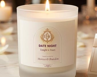Date Night Gift, Luxury Personalized Candle, Romantic Gift for Couples, Anniversary Present, Wedding Gift, Engagement Gift, Valentine's Day