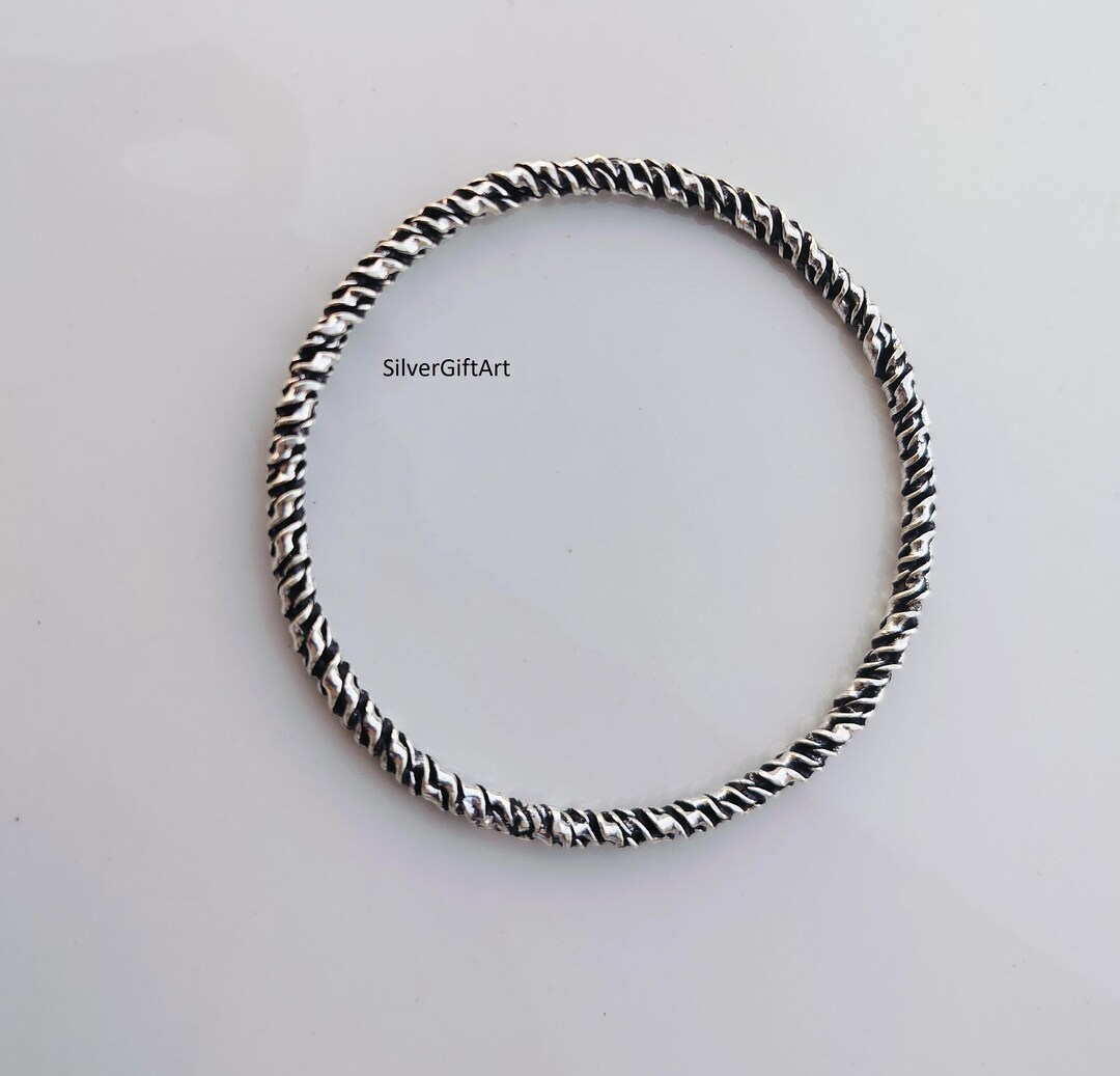 Simple Bangle Rope Design 925 Sterling Silver Twisted Rope Bangle, Simple Rope Design, Handmade ...
