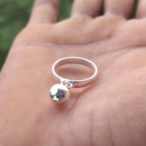 925 Sterling Silver Ball Ring, Handmade Ball Ring, Minimalist Simple Ball Ring, Midi Ring For Daughter, Modern Chic Ring, Gift For Her.