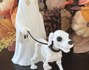 3D Printed Halloween Ghost Walking Skeleton Dog: Spooky Decor