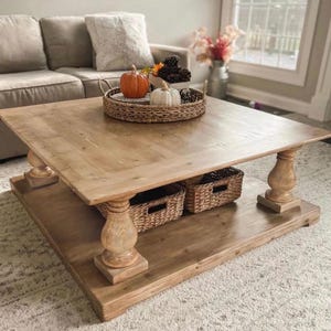 Handmade Solid Wood Balustrade Coffee Table