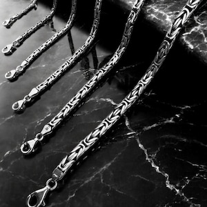 Byzantine chain, 925 Sterling Silver chain, Handmade silver jewerly, Round king necklace, Chain for him, Oxidized necklace, Dainty bracelet