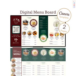 Digital TV Menu Board | Animated Menu Display | Signage Template for Restaurant, Café, Food Truck