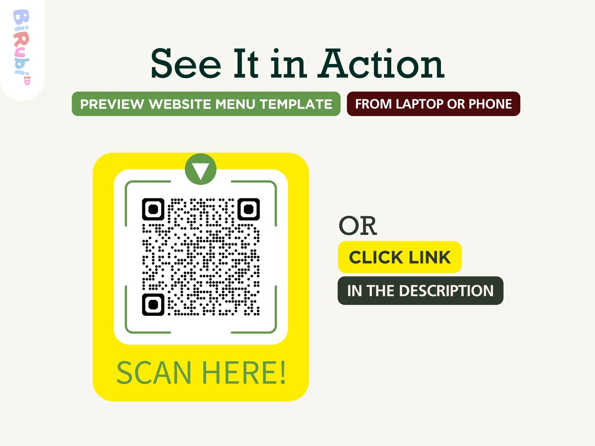 Editable QR Code Menu Website Template: Restaurant, Cafe Canva Design ...