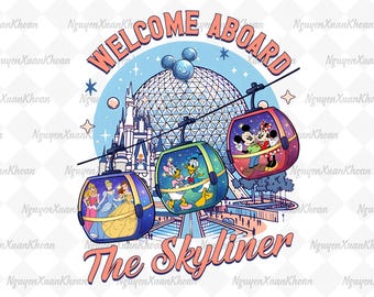 Disney Mickey And Friends Welcome Aboard The Skyliner png, Resort Hollywood Studio Epcot Digital download