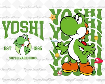 Super Mario Characters Yoshi Png, Family Matching Holiday Trip Digital Download