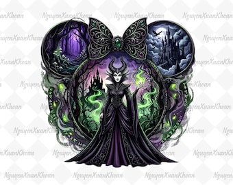 Maleficent Minnie Ears png,  Disney Sleeping Beauty PNG, Evil Maleficent , Disney Villains Digital download