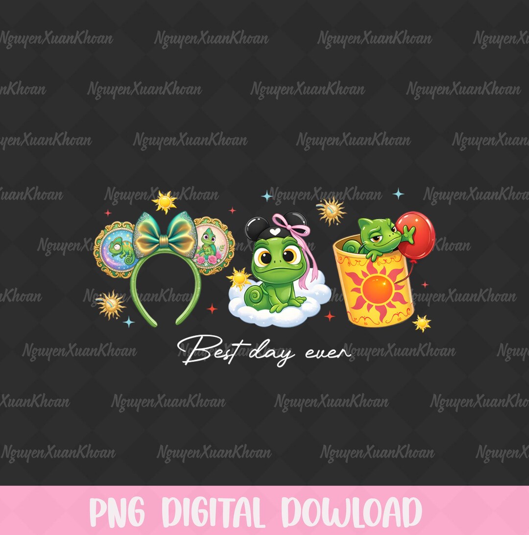 Disney Tangled Pascal Best Day Ever Png, Rapunzel Sky Lanterns Digital ...