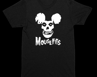 Mousefits Mickey Mouse parodie Misfits Crimson Ghost Punk Rock graphique T-SHIRT