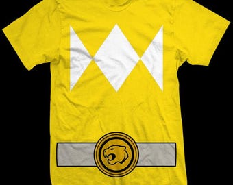 Power Rangers Costume Shirts Shirt– Ranger Group Tees – Retro 90s Superhero Halloween Outfit - ALL SIZES - ALL CoLORS