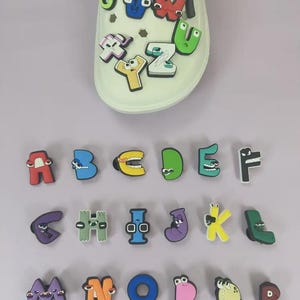 26 Letters Collection Set, Cute PVC Hanging Ornaments for Sandals, Shoe Charms, Croc Charms, Gifts, Gift For Her Him Super Cute