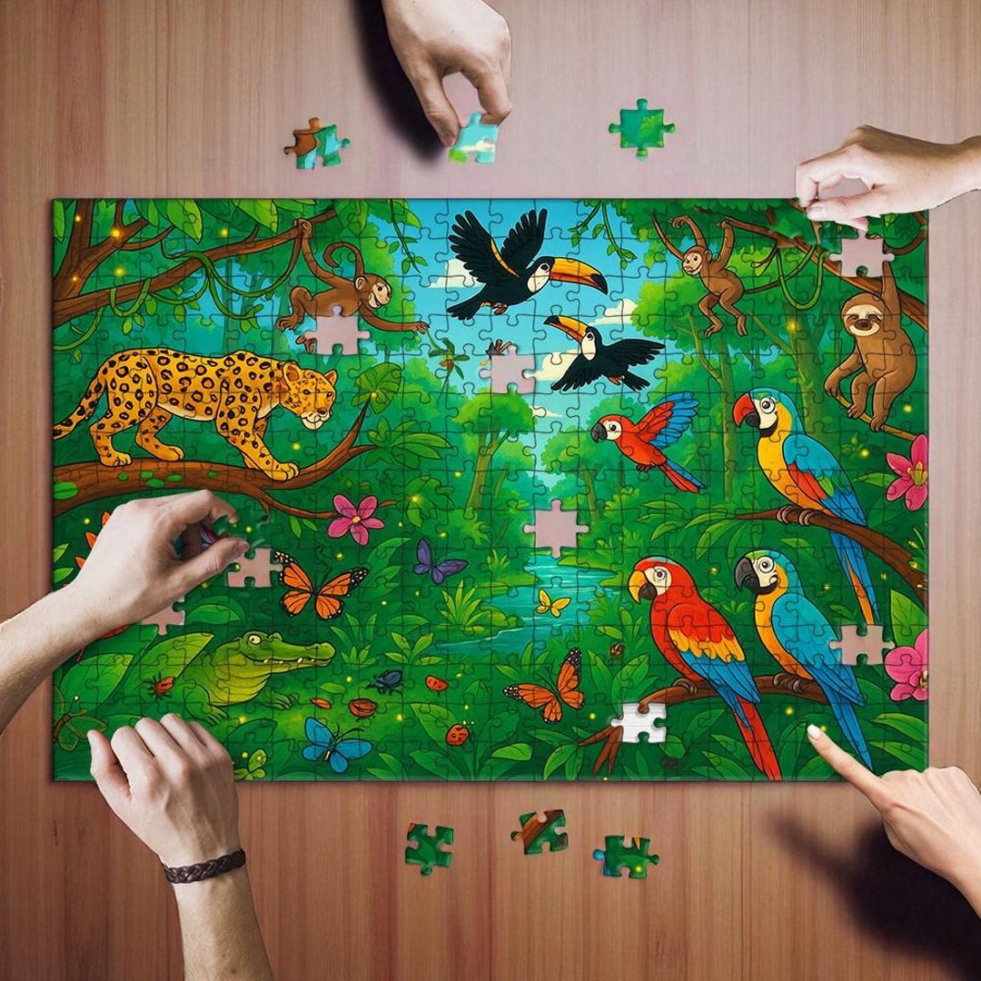 Colorful Amazon Rainforest Animals Puzzle for Kids & Adults ...