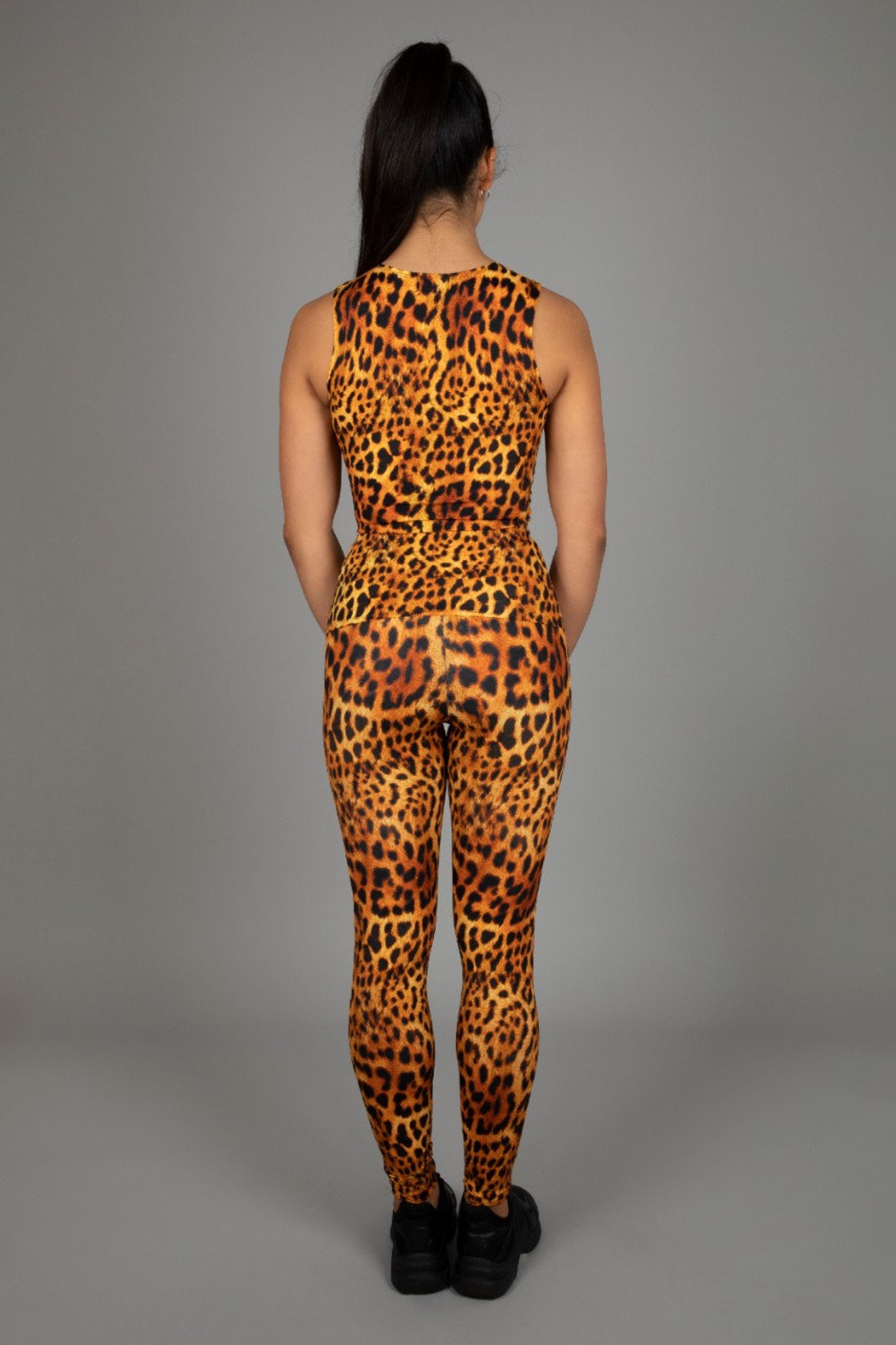 High Waist Leggings Leopard Print, Yoga Pants