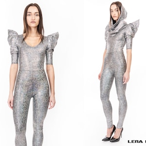 Futuristic Silver Spandex Catsuit, David Bowie Costume, by LENA QUIST image 9