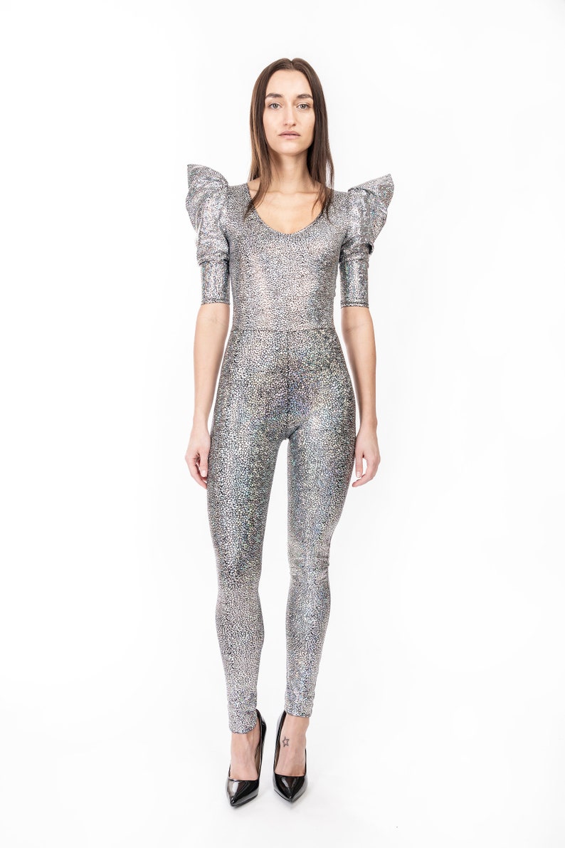 Futuristic Silver Spandex Catsuit, David Bowie Costume, by LENA QUIST image 4