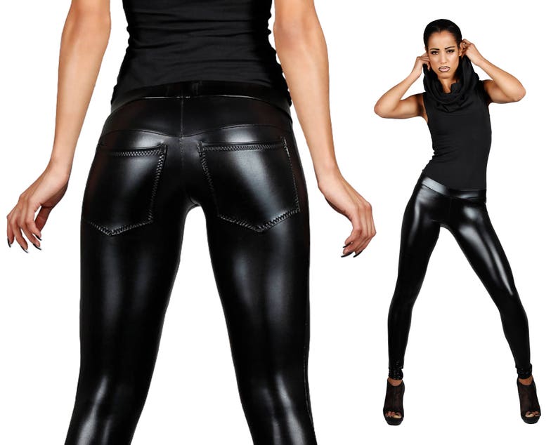 leather spandex leggings