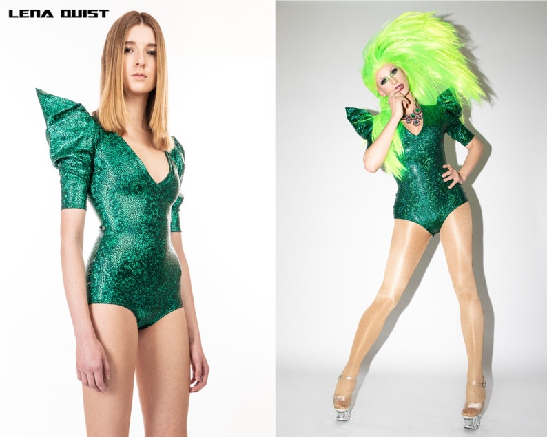 Sexy Green Bodysuit, Drag Queen Costume, Poison Ivy Costume, LENA QUIST image 1