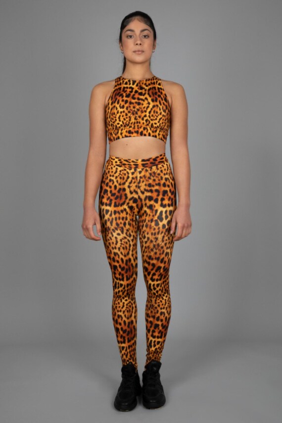 High Waist Leggings Leopard Print Yoga 