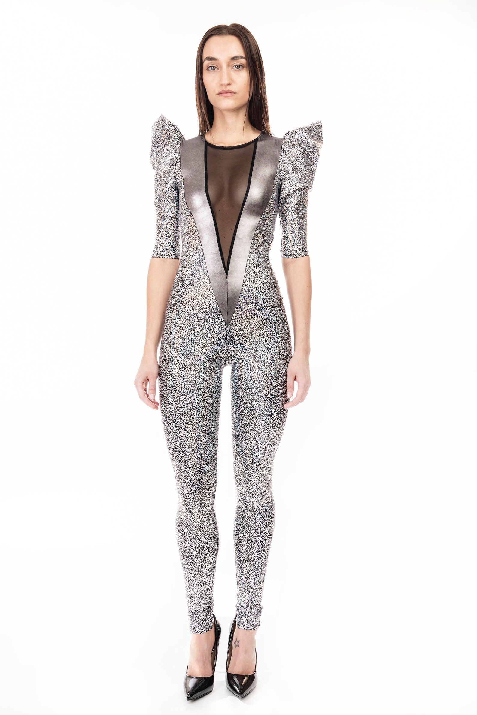 Sexy Space Costume Silver Catsuit Sexy Halloween Costume - Etsy