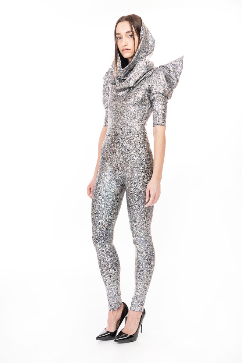 Futuristic Silver Spandex Catsuit, David Bowie Costume, by LENA QUIST image 6