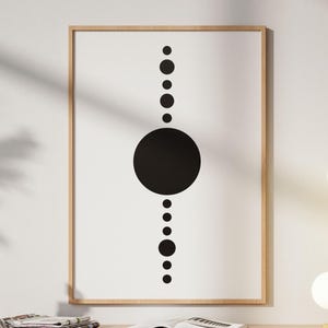 Geometric Black and White Abstract Art Print, Printable Wall Art, Digital Download, Abstract Circle Art, Simple Wall Decor, Instant Download