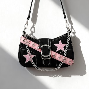 【Y2K】archive leather shoulder bag studs Amazon.com: YFGBCX Studded Purses Crescent Shoulder Bag Y2K Purse