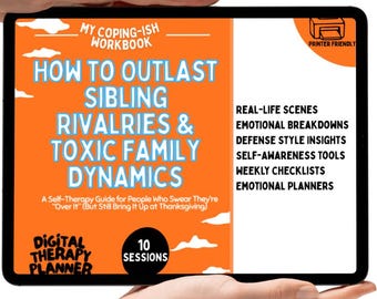 Zelftherapiewerkboek Volwassen kinderen Familieconflict Jeugdwonden Werkbladen Generatietrauma Rivaliteit broer/zus Familiedrama Journaal