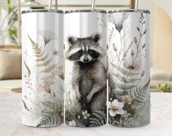 Akwarelowa folia na kubek z motywem szopa, wzór sublimacji leśnych kwiatów (plik cyfrowy)