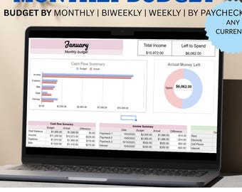 Foglio di calcolo del budget mensile: Google Sheets Finance Tracker (download digitale)