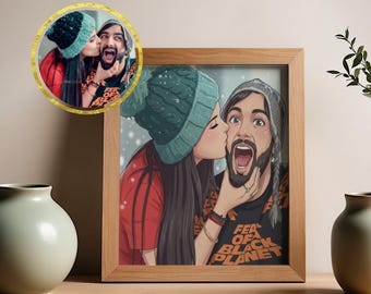 Ritratto anime personalizzato da foto / Regalo personalizzato per famiglia, coppia, animale domestico (download digitale)