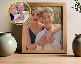 Personligt ansiktslöst porträtt i Pixar-stil, anpassad tecknad familj eller husdjurskonst (digital fil)