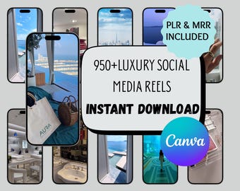 950 lyxiga Instagram Reels-paket | Ansiktslösa videomallar PLR MRR | Resemode Livsstilsinnehåll