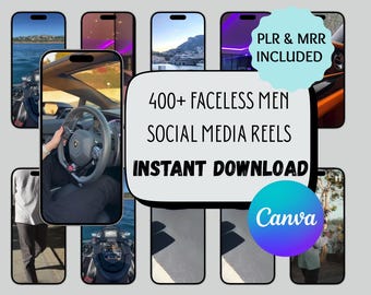 Men's Lifestyle Reels / Oltre 400 video senza volto, PLR MRR (download digitale)