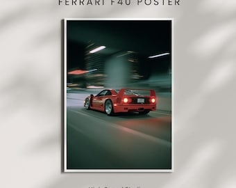 フェラーリ「ビッグ6」スーパーカー進化世代ポスター 288GTO、F40、F50