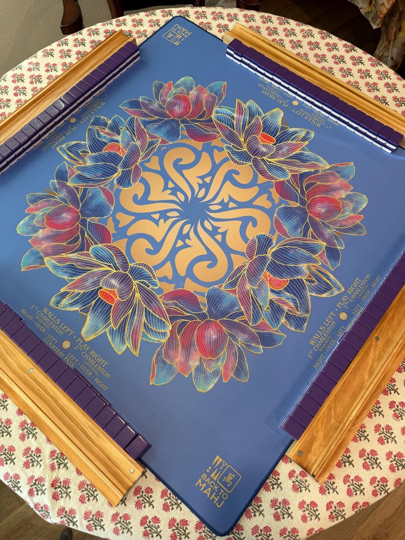 PRE-ORDER for July - Jeweled Lotus Mandala Mahjong Mat immagine 8