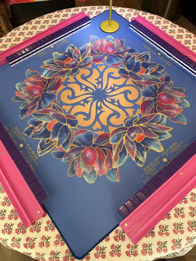 PRE-ORDER for July - Jeweled Lotus Mandala Mahjong Mat immagine 7