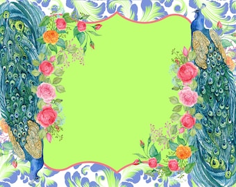 Peacocks on the Green Mahjong Mat