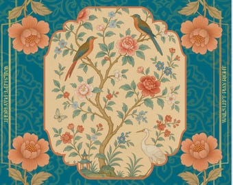 PRE-ORDER for August - Teal Chinoiserie Mahjong Mat
