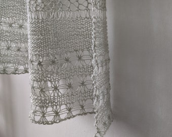 PATTERN lace shawl knitting pattern / garter stitch and lace handknit scarf tutorial / lacy knit stitch wrap pattern pdf