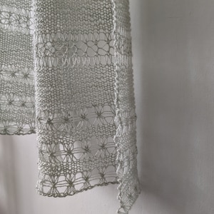 PATTERN lace shawl knitting pattern / garter stitch and lace handknit scarf tutorial / lacy knit stitch wrap pattern pdf