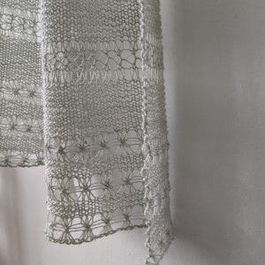 PATTERN lace shawl knitting pattern / garter stitch and lace handknit scarf tutorial / lacy knit stitch wrap pattern pdf