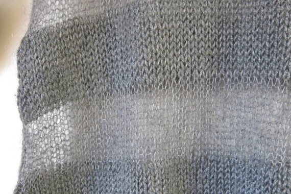 ニット・セーター IONSEOUL Mohair Striped Knit JE050 White crochet mohair sweater with stripes – WoolDot Knitwear